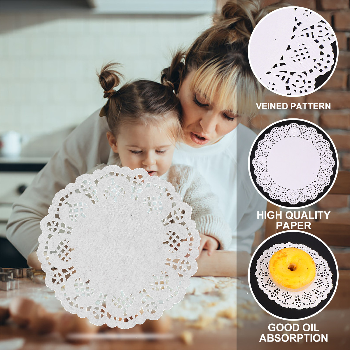 Food Snacks Gifts - 2Sets 200 Sheets Lace Doilies Paper