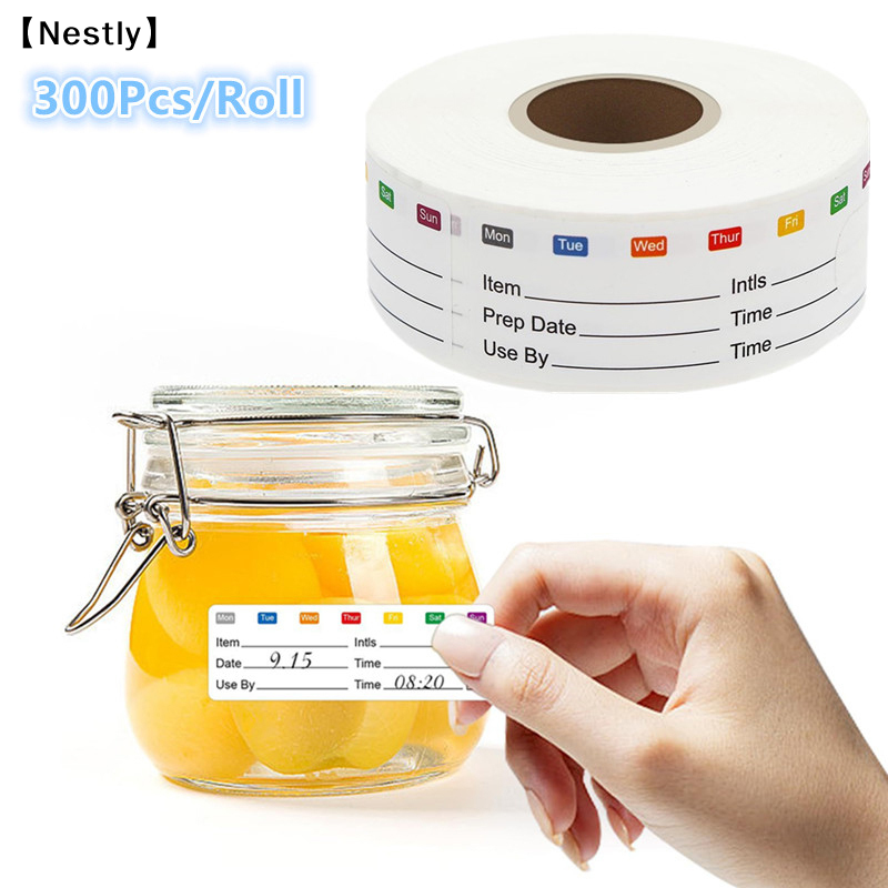 Snacks Food Labels - 300Pcs/Roll Kitchen Date Food Sticker Label