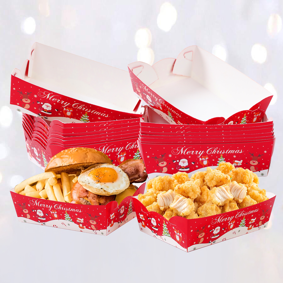 Christmas Paper Food Tray Merr - Xmas Food Snacks recensie en prijs