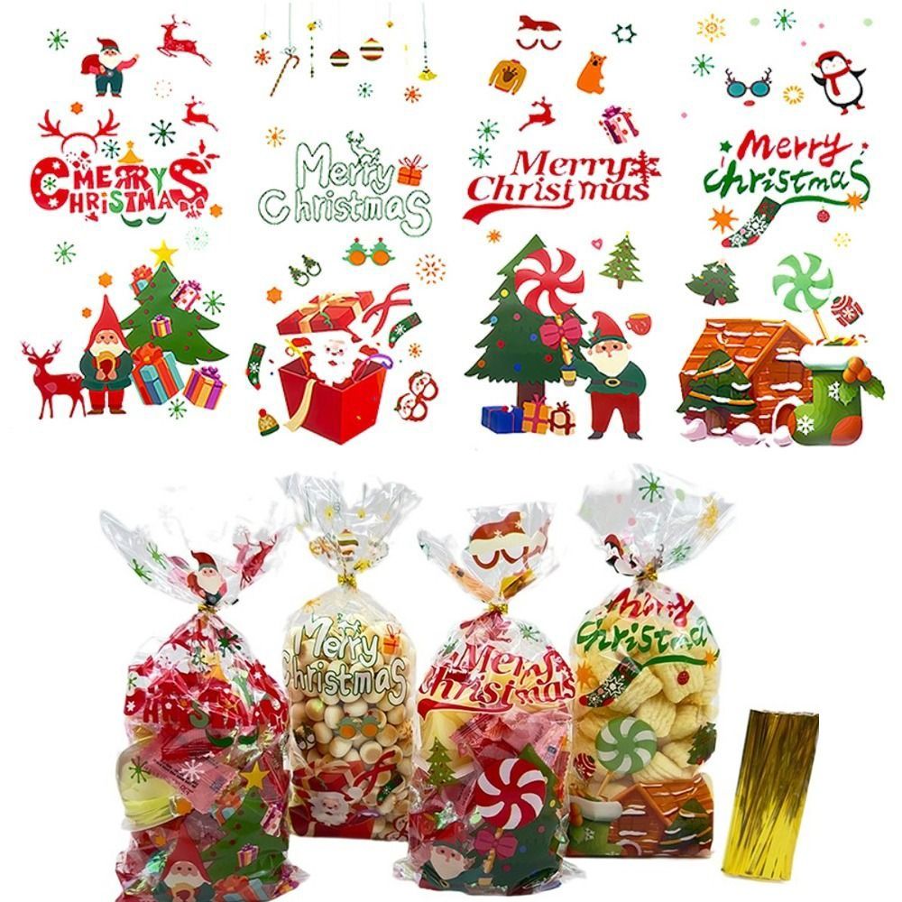 50PCS Transparent Cellophane C - Xmas Food Snacks recensie en prijs