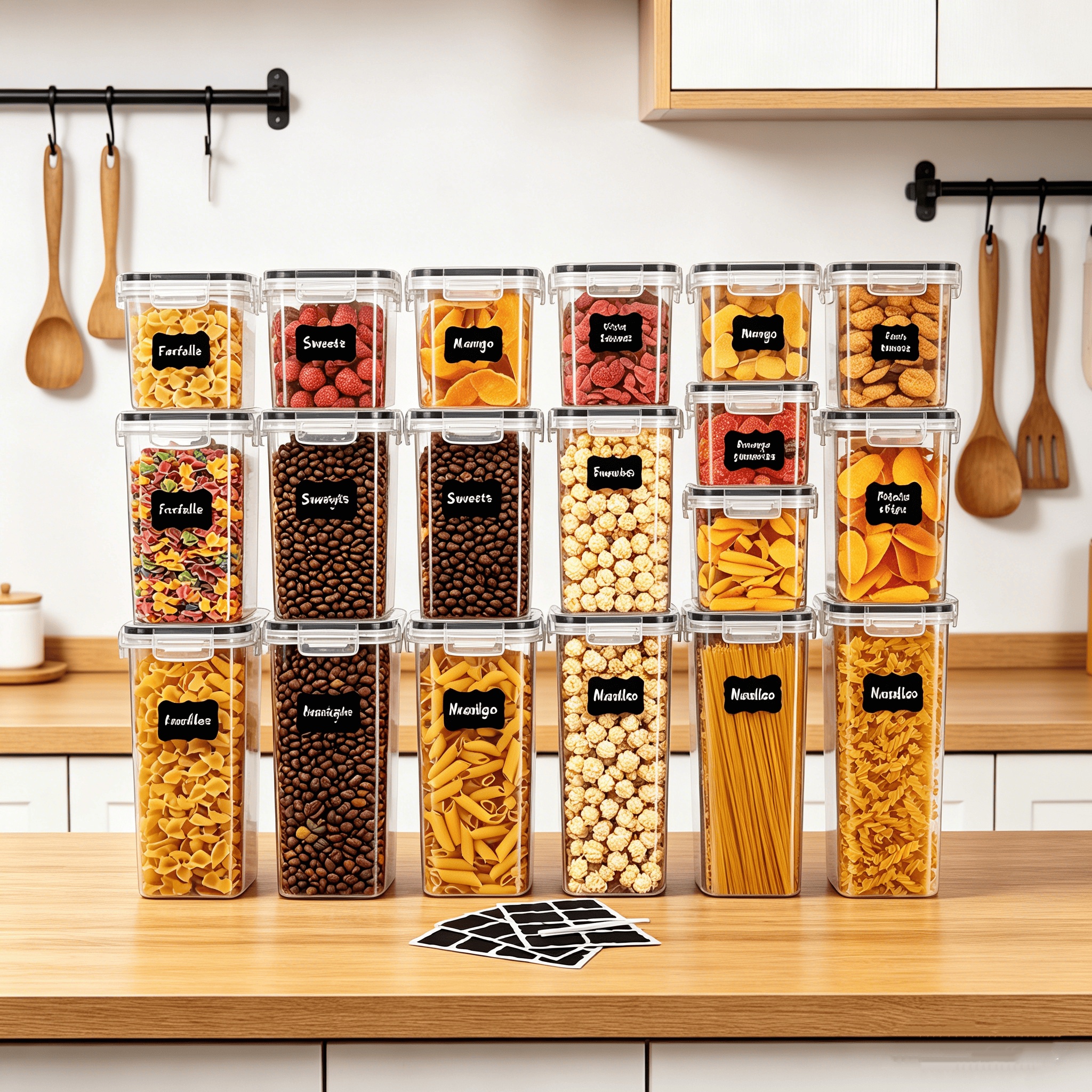 30PCS-Airtight storage bins, m - Snacks Food Labels recensie en prijs