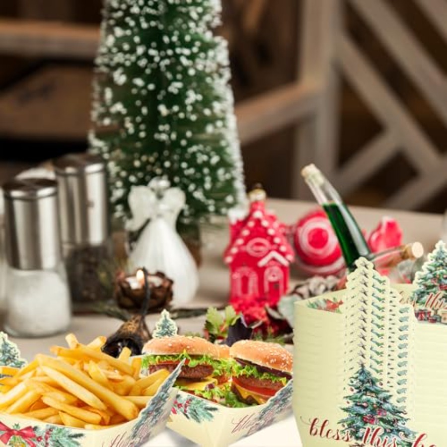 Paper Food Tray Xmas Decoratio - Xmas Food Snacks recensie en prijs