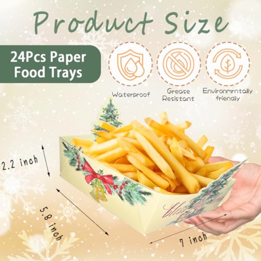 Paper Food Tray Xmas Decoratio - Xmas Food Snacks recensie en prijs