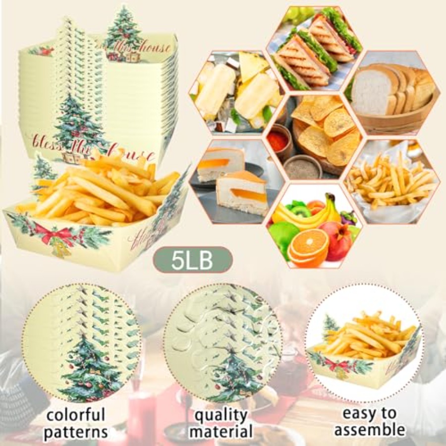 Paper Food Tray Xmas Decoratio - Xmas Food Snacks recensie en prijs