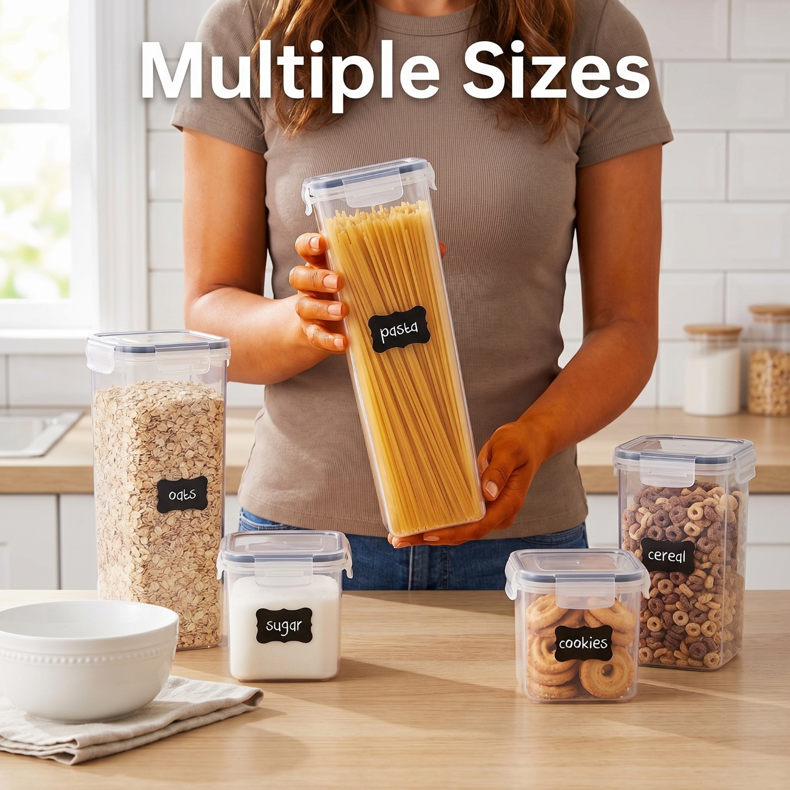 24 Pack Airtight Cereal Storag - Snacks Food Labels recensie en prijs