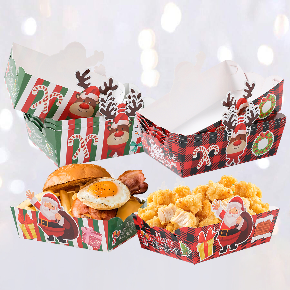 24pcs Christmas Mini Snack Tra - Xmas Food Snacks recensie en prijs
