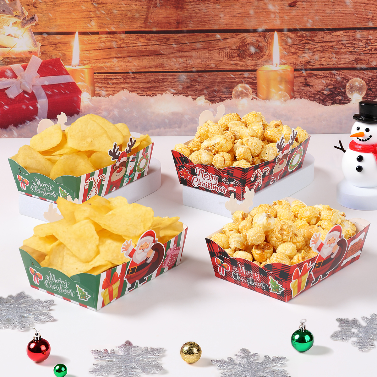 24pcs Christmas Mini Snack Tra - Xmas Food Snacks recensie en prijs