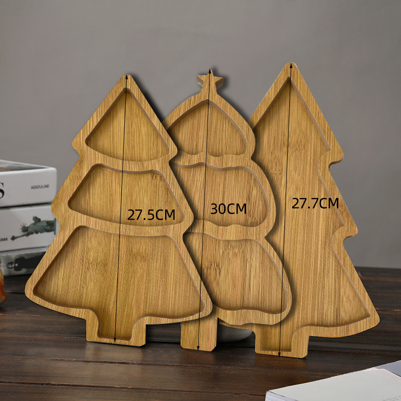 Christmas Plate Wooden Tray Xm - Xmas Food Snacks recensie en prijs