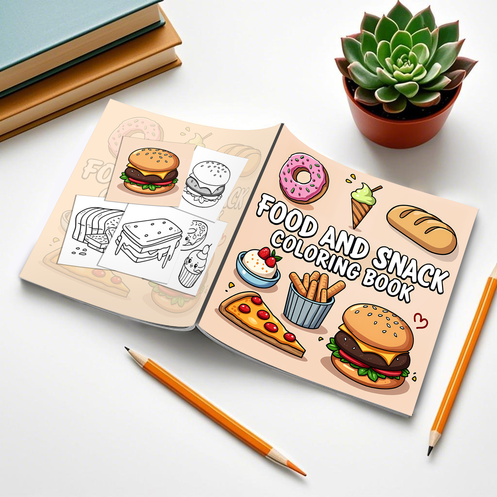 FOOD AND SNACK Coloring Book F - Food Snacks Drawing recensie en prijs