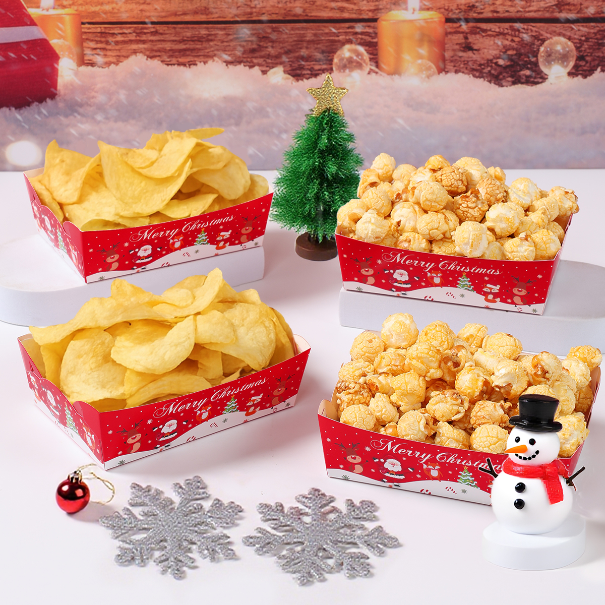 Christmas Paper Food Tray Merr - Xmas Food Snacks recensie en prijs