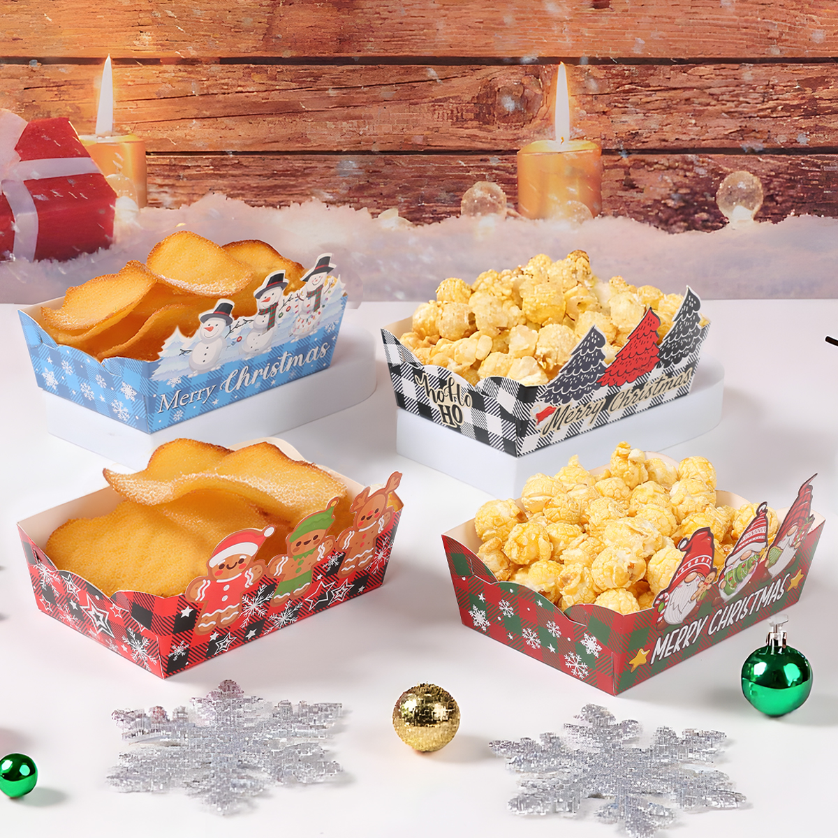 Christmas Paper Food Tray Merr - Xmas Food Snacks recensie en prijs