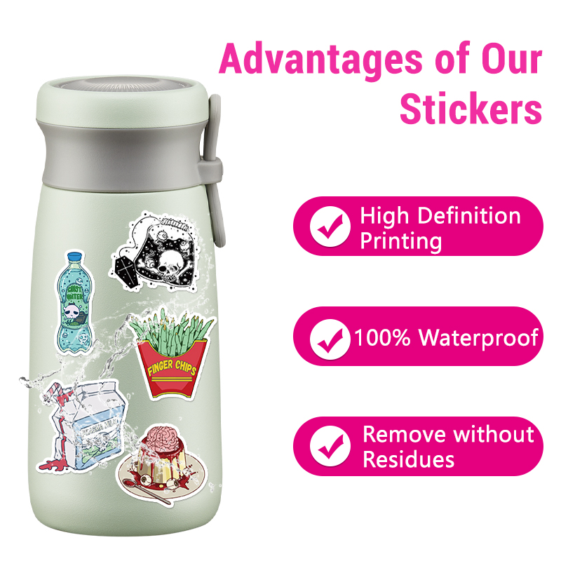 50PCS Zombie Food Stickers Cut - Zombie Snacks recensie en prijs