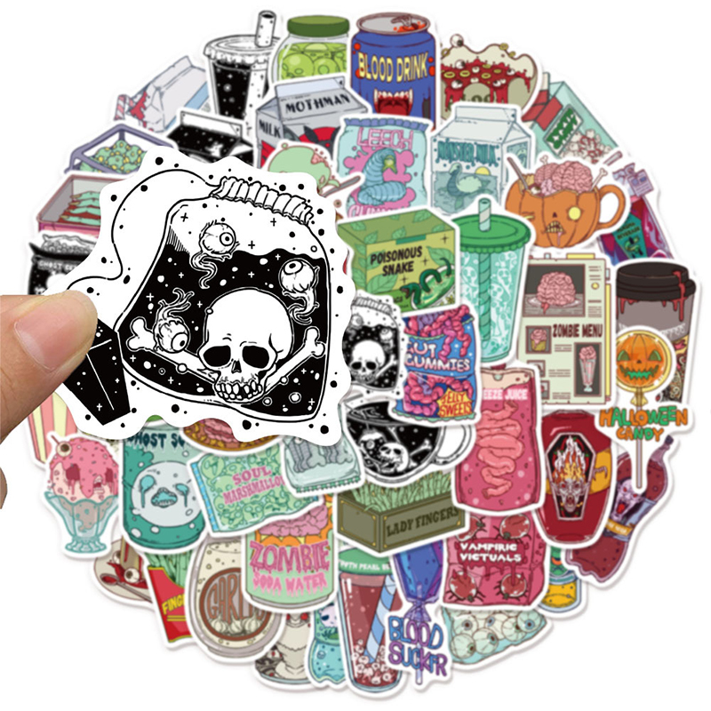 50PCS Zombie Food Stickers Cut - Zombie Snacks recensie en prijs